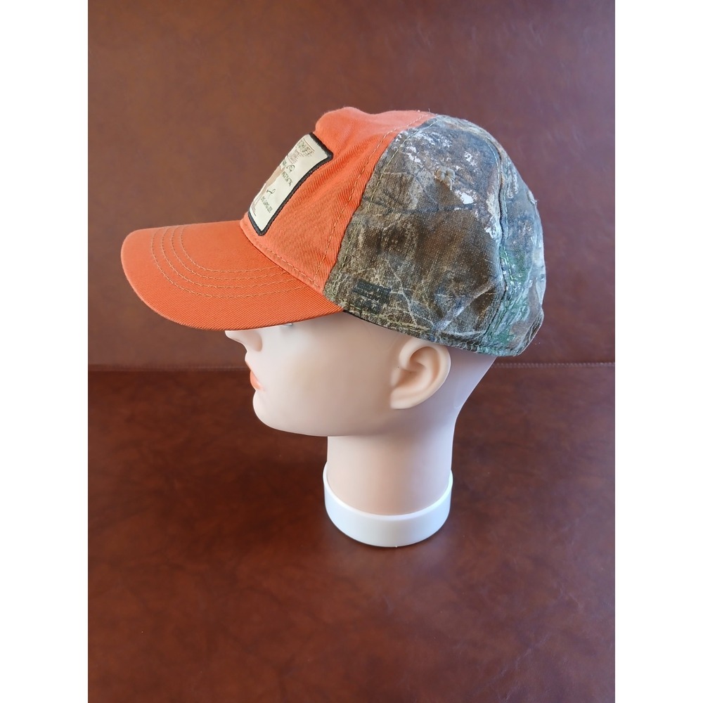 Realtree Childs Hunting Unstructured‎ Baseball Cap Hat Orange Camo Patch #1600